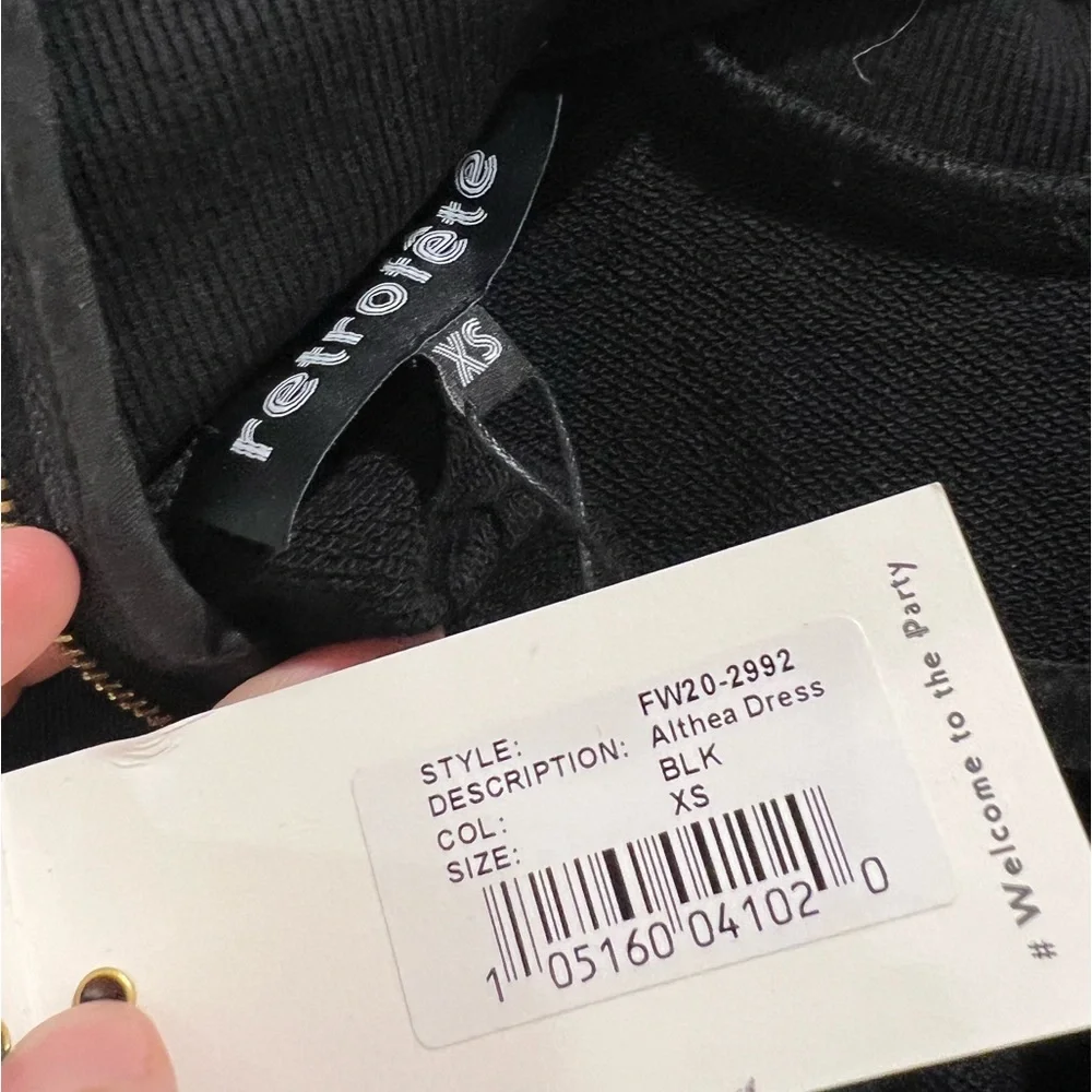 NWT Retrofete black Althea sweatshirt mini dress - Picture 7 of 9